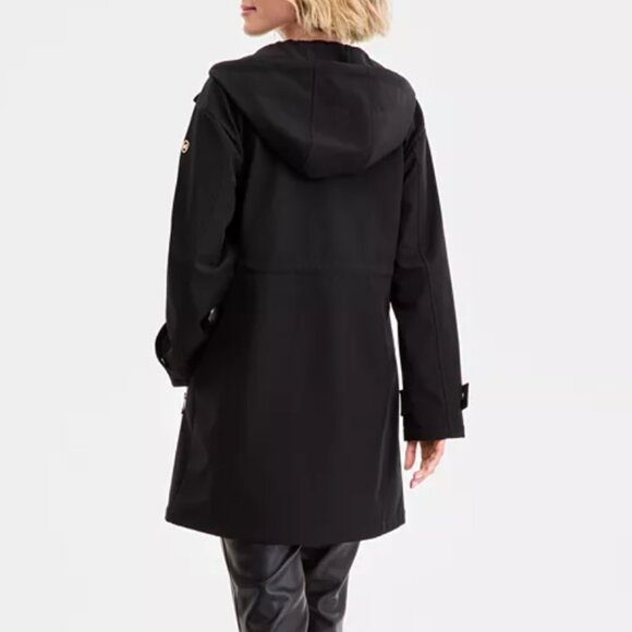 Michael Kors Black Hooded Anorak Rain Jacket S gold details - Picture 2 of 7